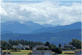 Olympic Mountains above the Dungeness Valley in Sequim, WA